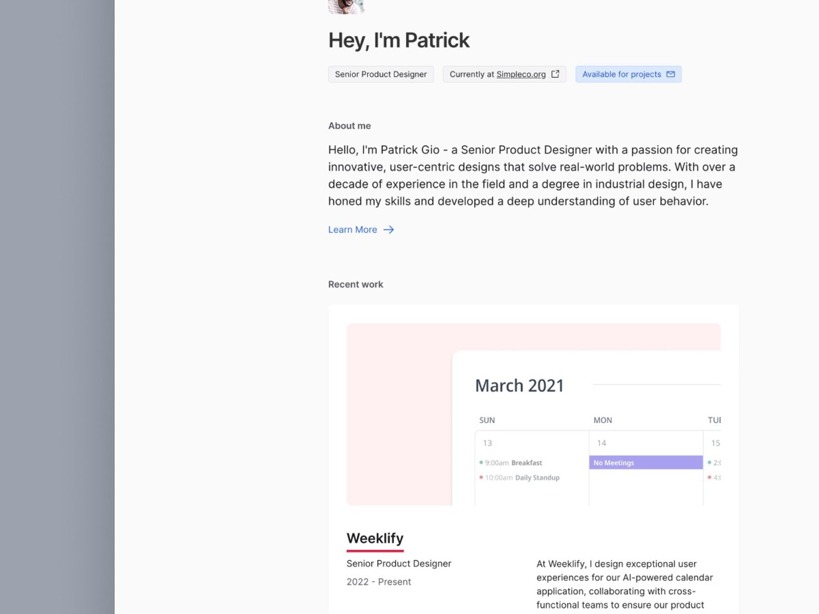 Purefolio preview