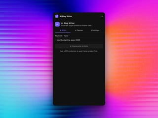 AI Blog Writer — plugin · framer